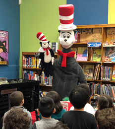 Dr. Seuss visits students in the classroom
