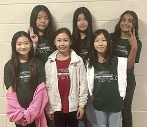 Six students in tee shirts and jeans